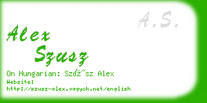 alex szusz business card